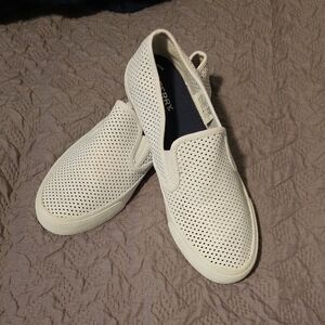 Sperry White Perforated‎ Slip-On Flats